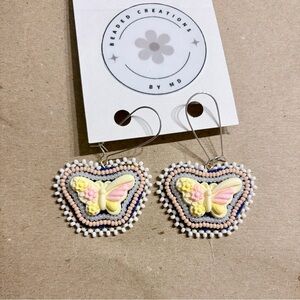 Handmade Beaded Butterfly Earrings